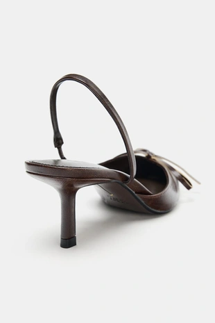 Туфли-мюли с бантом- Заказать в России