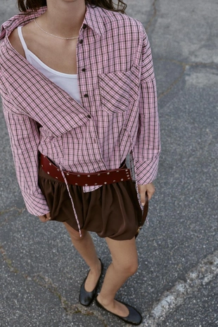 Рубашка в клетку мультипозиционная- Заказать в России