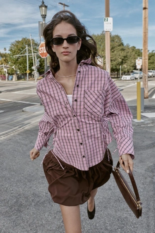 Рубашка в клетку мультипозиционная- Заказать в России