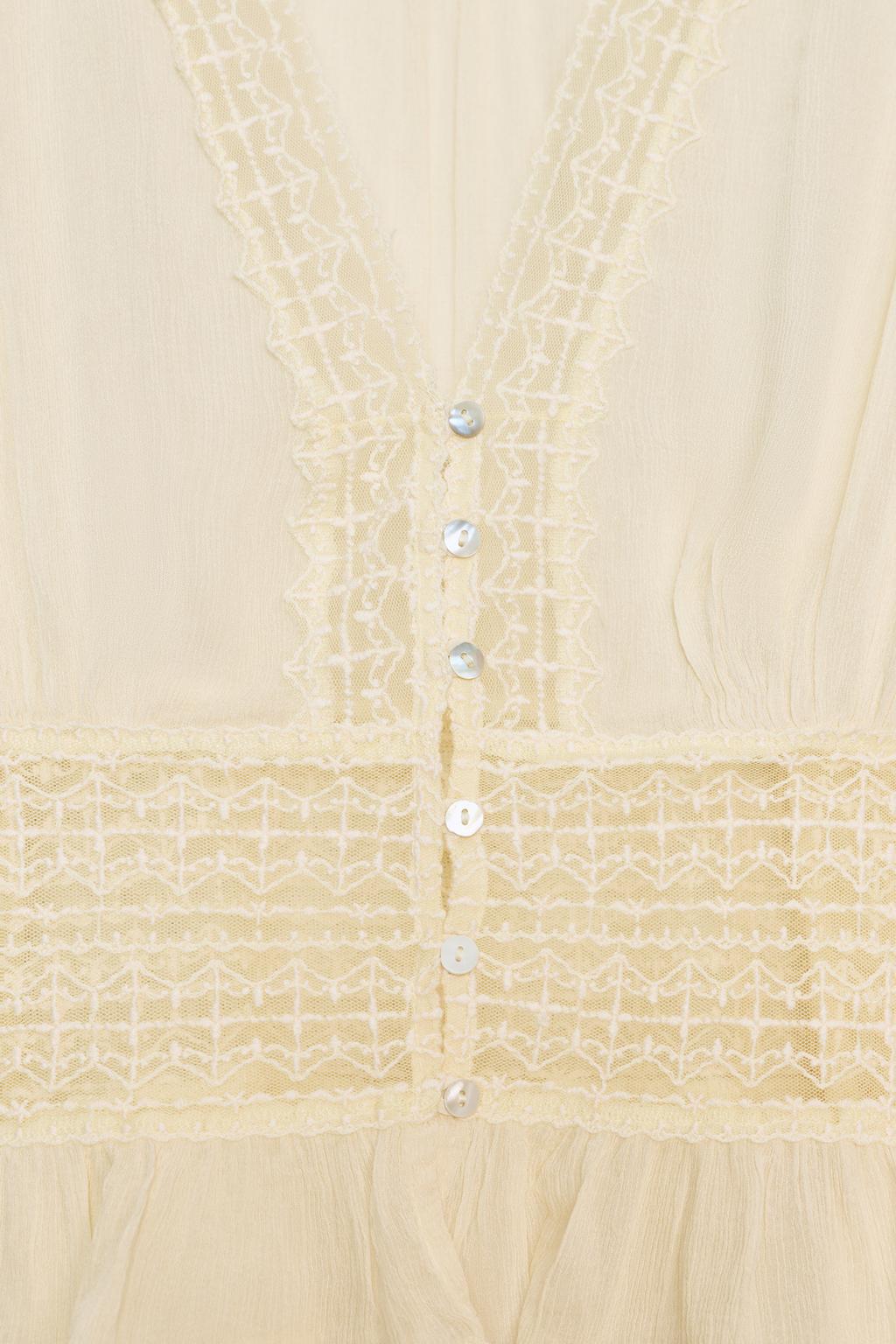 РУБАШКА ИЗ ШИФОНА С КРУЖЕВОМ