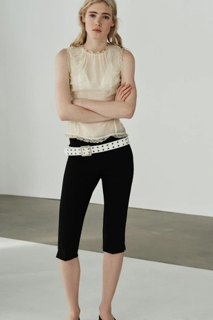 Кружевная рубашка с обтянутыми пуговицами- Заказать в России