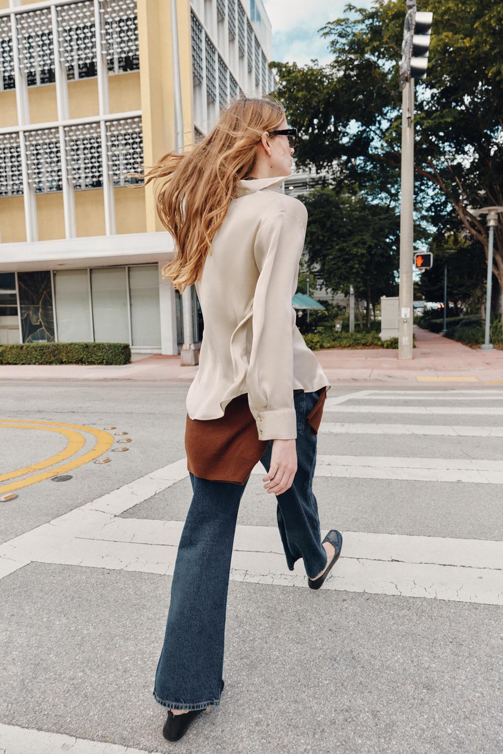 АТЛАСНАЯ РУБАШКА С АСИММЕТРИЧНЫМ НИЗОМ