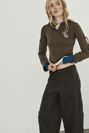 Объемные брюки карго- Заказать в России