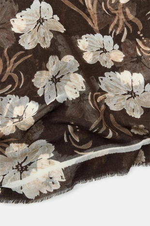 Платок с цветочным принтом- Заказать в России