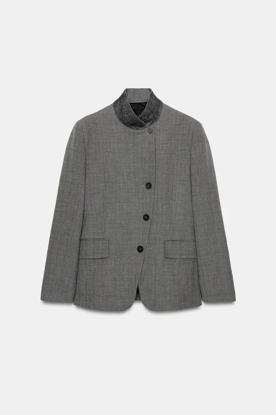БЛЕЙЗЕР ОБЛЕГАЮЩЕГО КРОЯ В КЛЕТКУ — коллекция Zara «ZW»