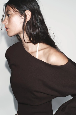 Асимметричная хлопковая толстовка- Заказать в России