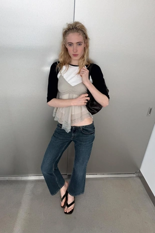 Топ из жоржета с кружевом- Заказать в России