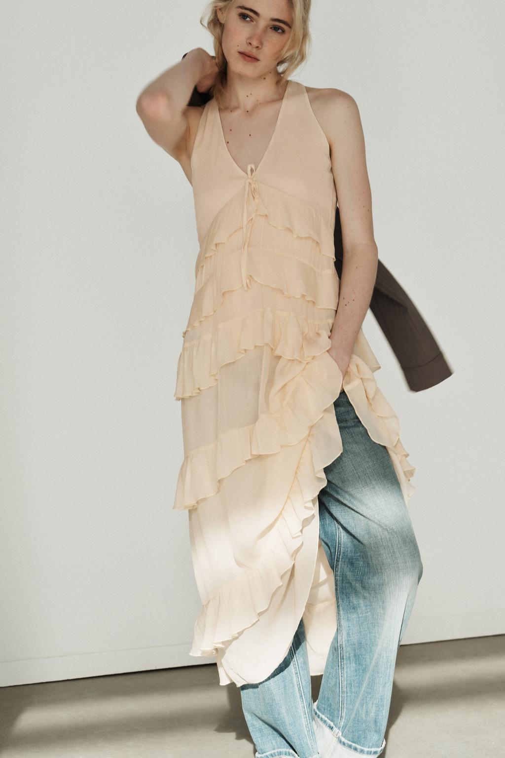 ПЛАТЬЕ МИДИ С ВОЛАНАМИ