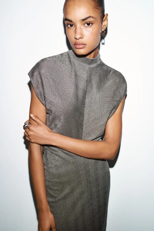 Платье миди в ёлочку- Заказать в России