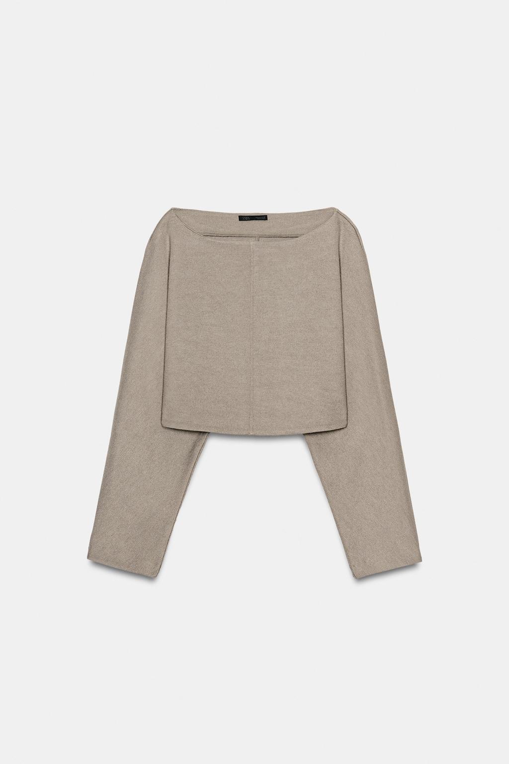 УКОРОЧЕННЫЙ ТОП С ДЛИННЫМИ РУКАВАМИ