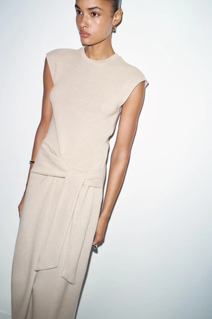 Мягкое платье с узлом- Заказать в России