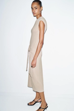 Мягкое платье с узлом- Заказать в России