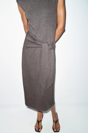 Мягкое платье с узлом- Заказать в России