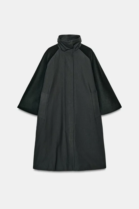 НАКИДКА ИЗ СМЕСОВОЙ ШЕРСТИ — коллекция Zara «ZW» 