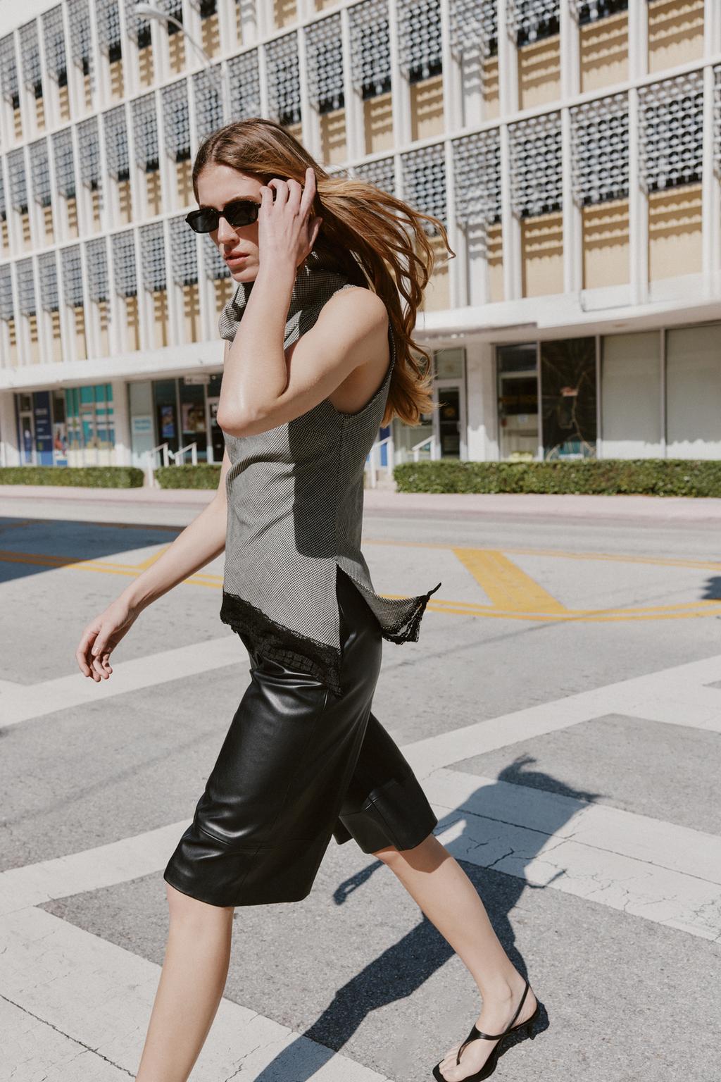 ТОП С УЗОРОМ «ГУСИНАЯ ЛАПКА», АСИММЕТРИЧНЫЙ НИЗ И КРУЖЕВО