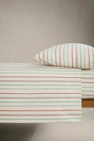 Детский простынь с полосками разных цветов с резинкой- Заказать в России