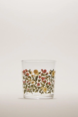 Стакан с рисунком из цветов- Заказать в России