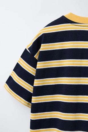 Футболка в полоску с вышитой надписью- Заказать в России