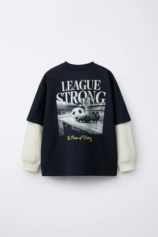 Лонгслив футбольный с двойными рукавами- Заказать в России