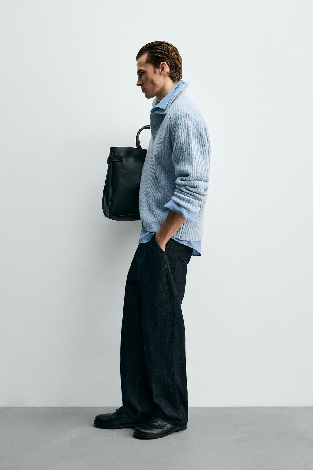 ПОЛО ИЗ ДВУХИЗНАНОЧНОГО ТРИКОТАЖА С МЕШАНОЙ ШЕРСТЬЮ