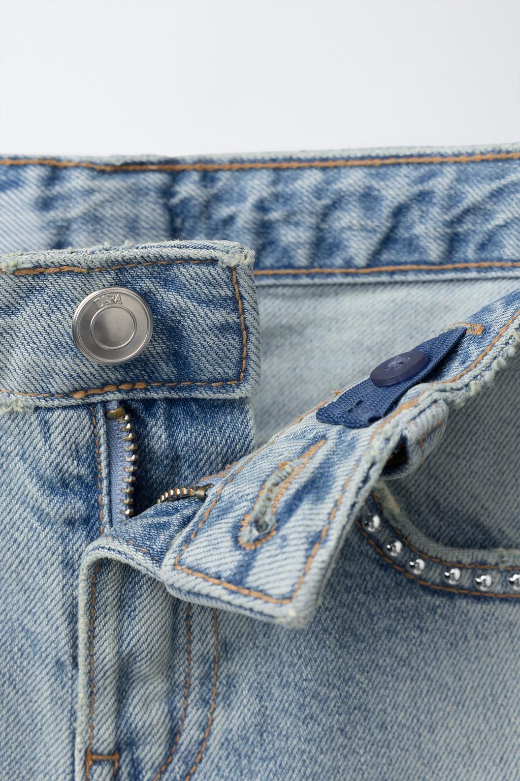 ДЖИНСЫ WIDE LEG С ЗАКЛЕПКАМИ