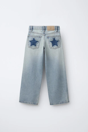 Джинсы WIDE LEG с заклепками- Заказать в России