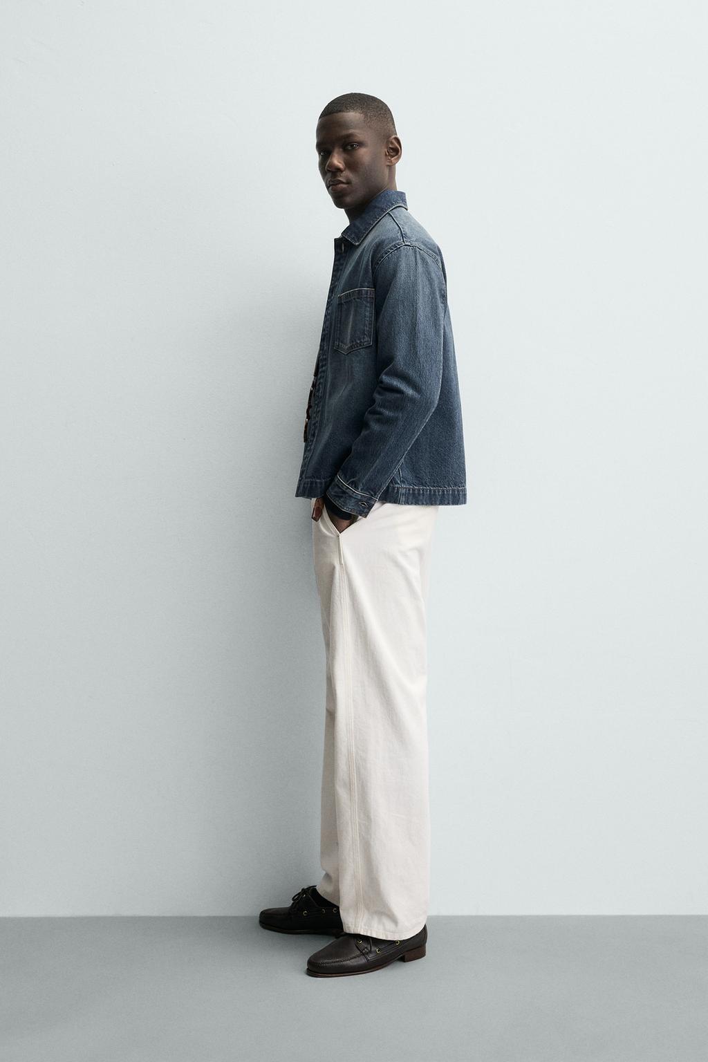 ДЖИНСОВАЯ РУБАШКА С ЭФФЕКТОМ ПОТЕРТОСТИ