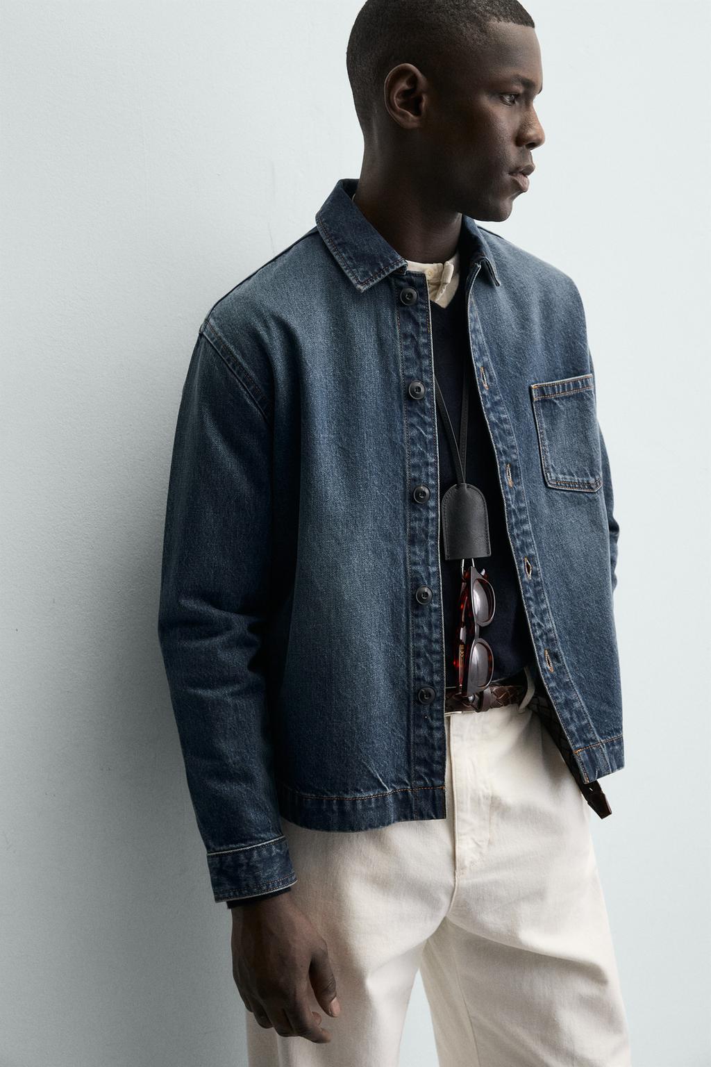 ДЖИНСОВАЯ РУБАШКА С ЭФФЕКТОМ ПОТЕРТОСТИ