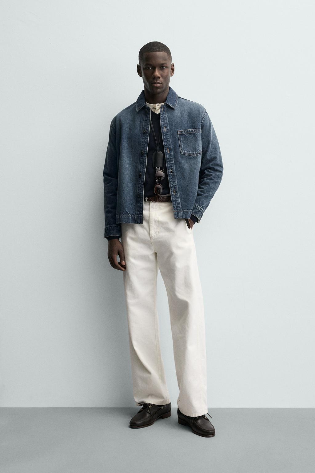 ДЖИНСОВАЯ РУБАШКА С ЭФФЕКТОМ ПОТЕРТОСТИ