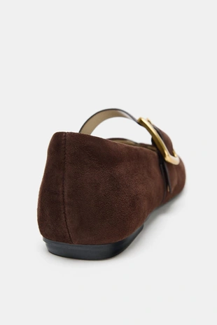 Замшевые балетки с пряжкой- Заказать в России