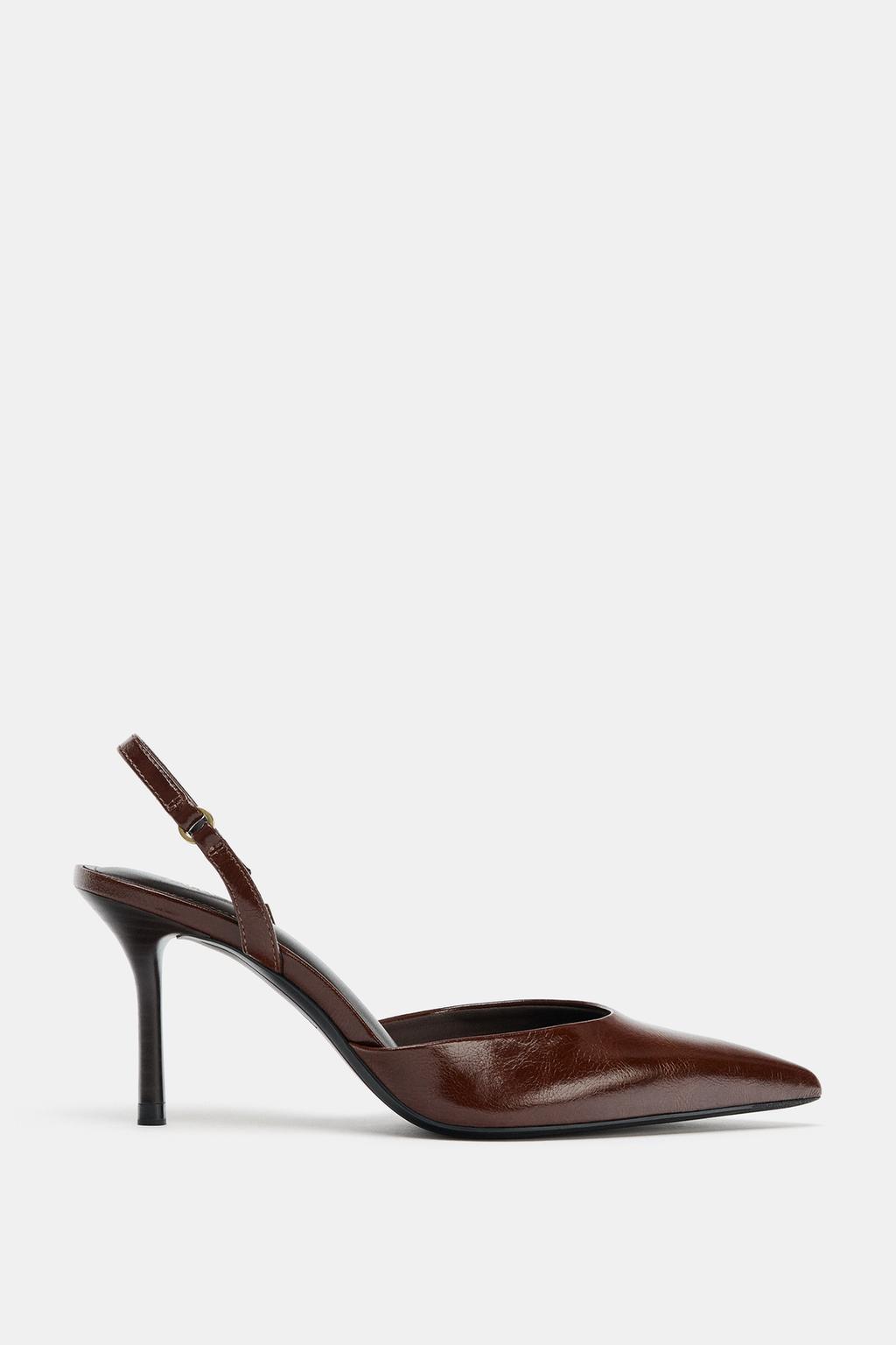 ТУФЛИ-МЮЛИ НА ВЫСОКОМ КАБЛУКЕ С ОСТРЫМ НОСОМ