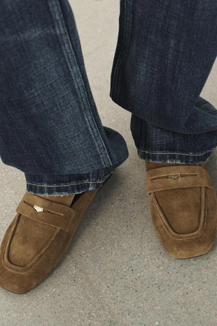 Замшевые мюли-лоферы- Заказать в России