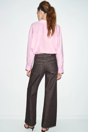 Рубашка оверсайз из поплина- Заказать в России