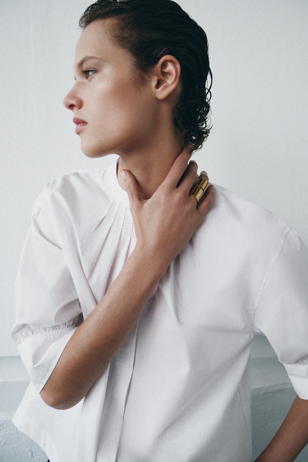 РУБАШКА С ОБЪЕМНЫМИ РУКАВАМИ ZW COLLECTION