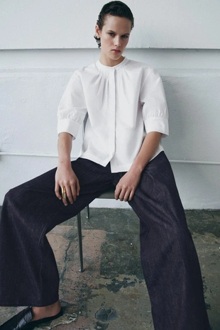 Рубашка с объемными рукавами ZW COLLECTION- Заказать в России