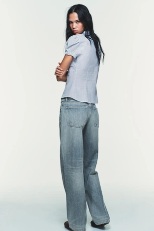 Рубашка из поплина с воланами