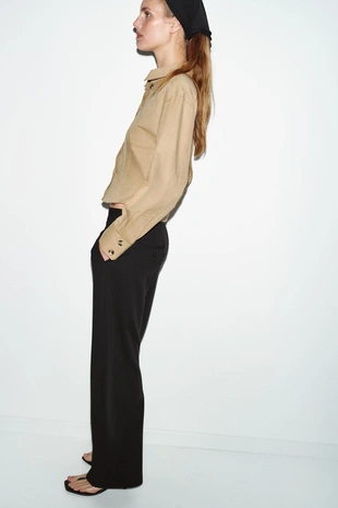 Приталенная рубашка из мягкой ткани- Заказать в России