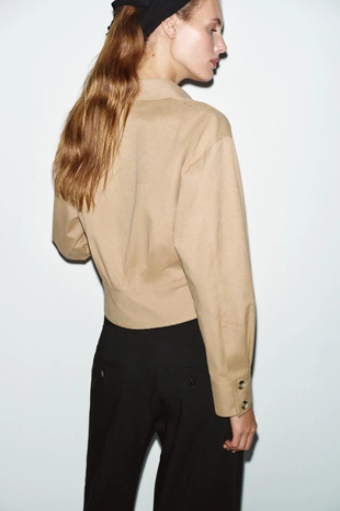 Приталенная рубашка из мягкой ткани- Заказать в России