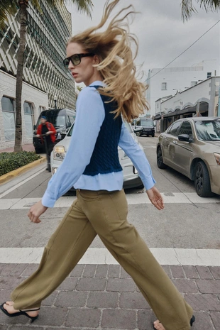 Комбинированная рубашка из поплина- Заказать в России