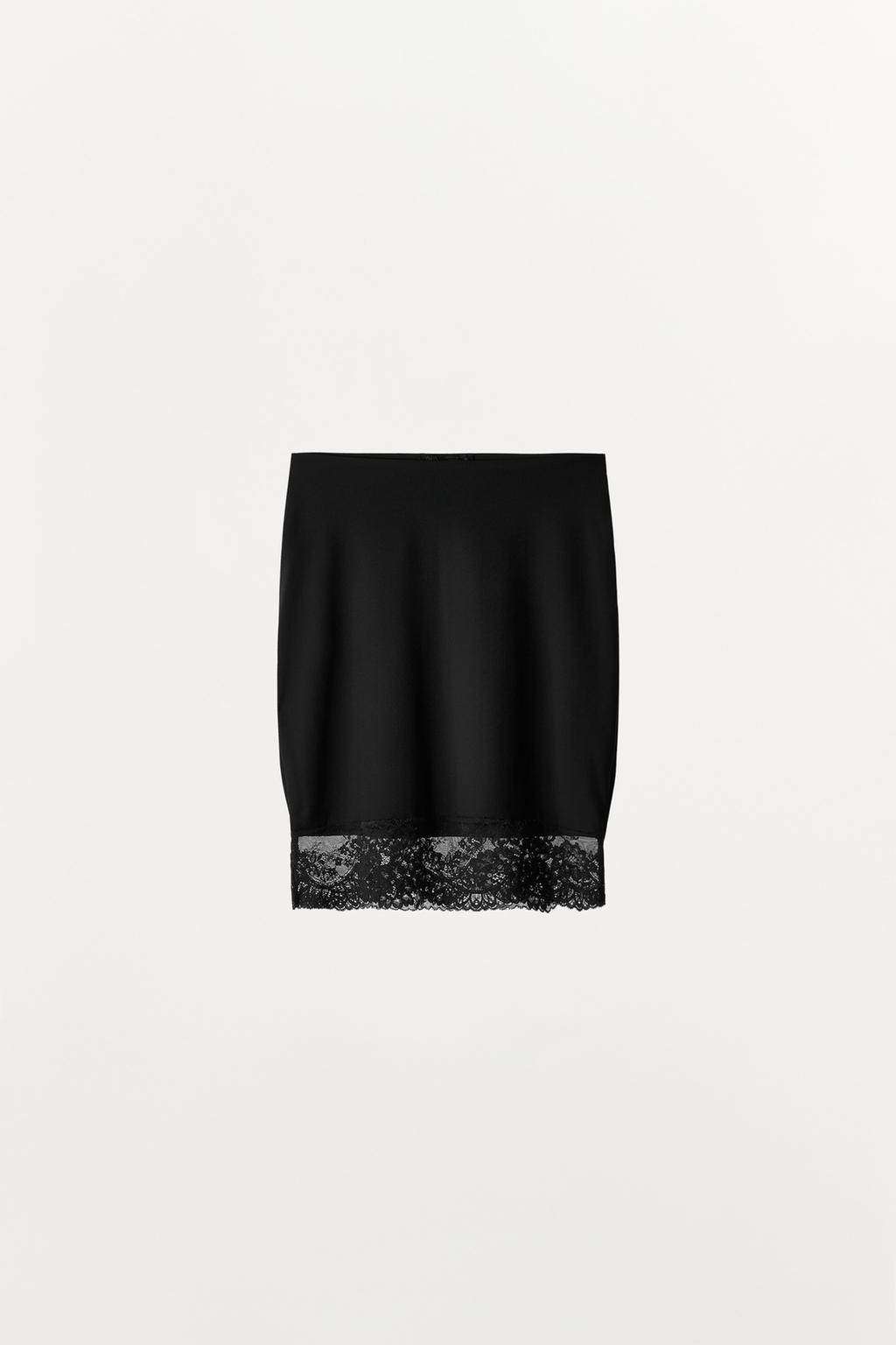 ЮБКА ИЗ ПОЛИАМИДА С КРУЖЕВОМ