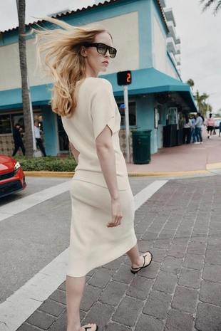 Трикотажная юбка миди- Заказать в России