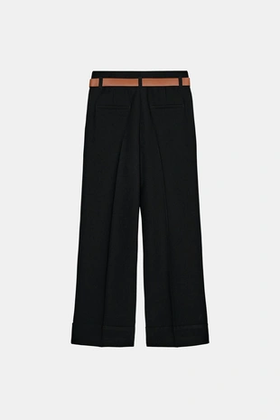 Брюки с отворотами и ремнем