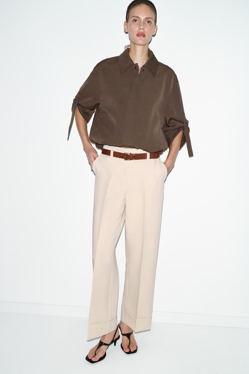 БРЮКИ С ОТВОРОТАМИ И РЕМНЕМ