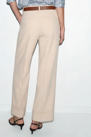 Брюки с отворотами и ремнем- Заказать в России