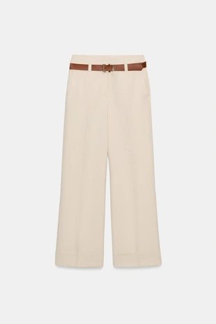 Брюки с отворотами и ремнем- Заказать в России