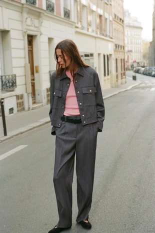 Прямые брюки в елочку- Заказать в России