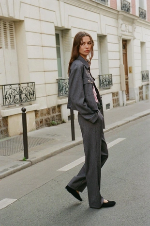 Прямые брюки в елочку- Заказать в России