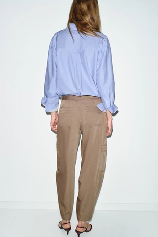 Брюки карго с высокой посадкой- Заказать в России