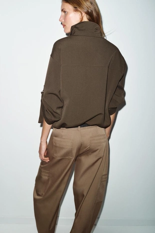 Бомбер с подвернутыми рукавами- Заказать в России