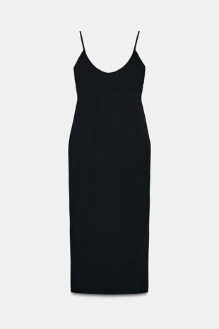 Платье миди на бретелях- Заказать в России